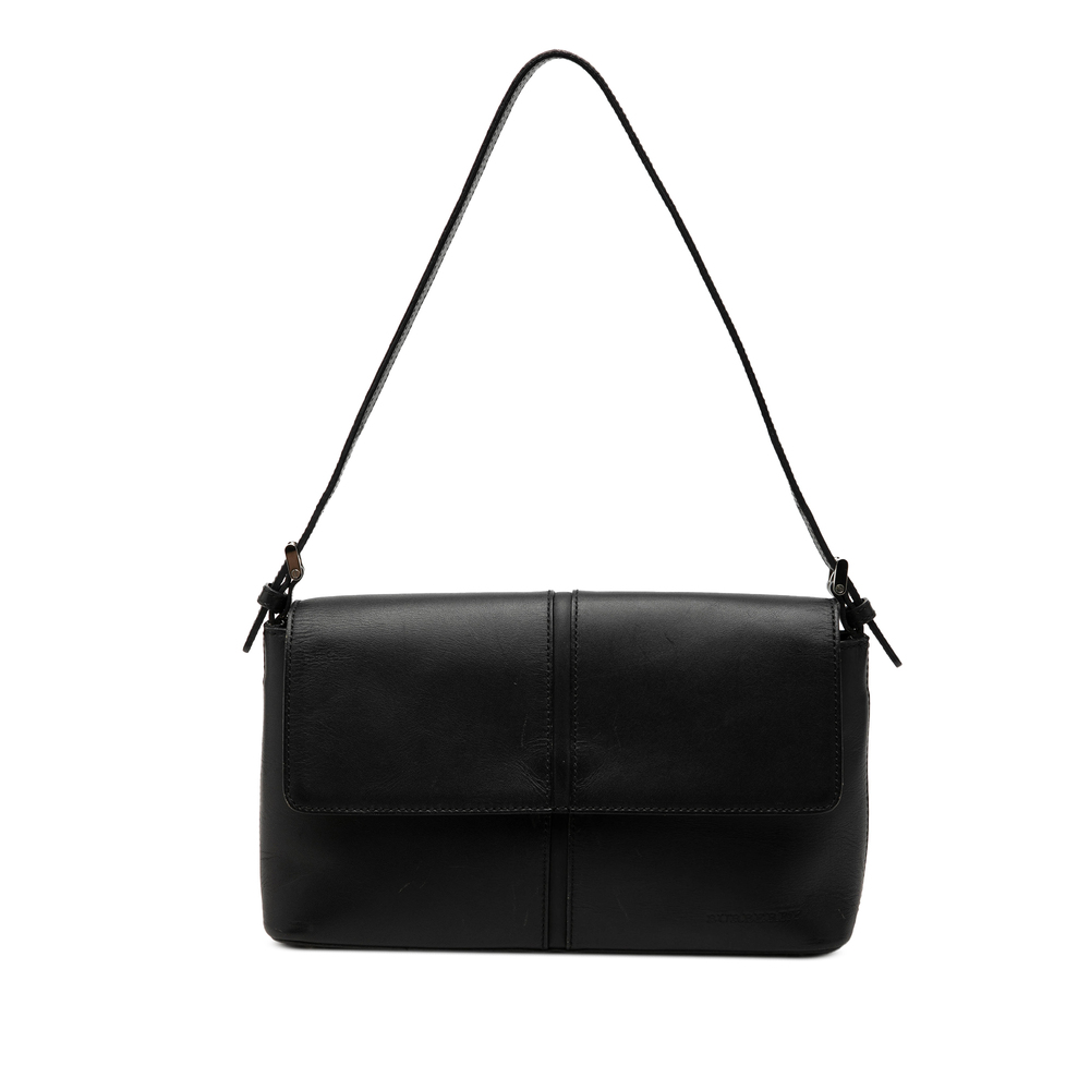 Pre-Loved Burberry Leather Flap Shoulder Bag